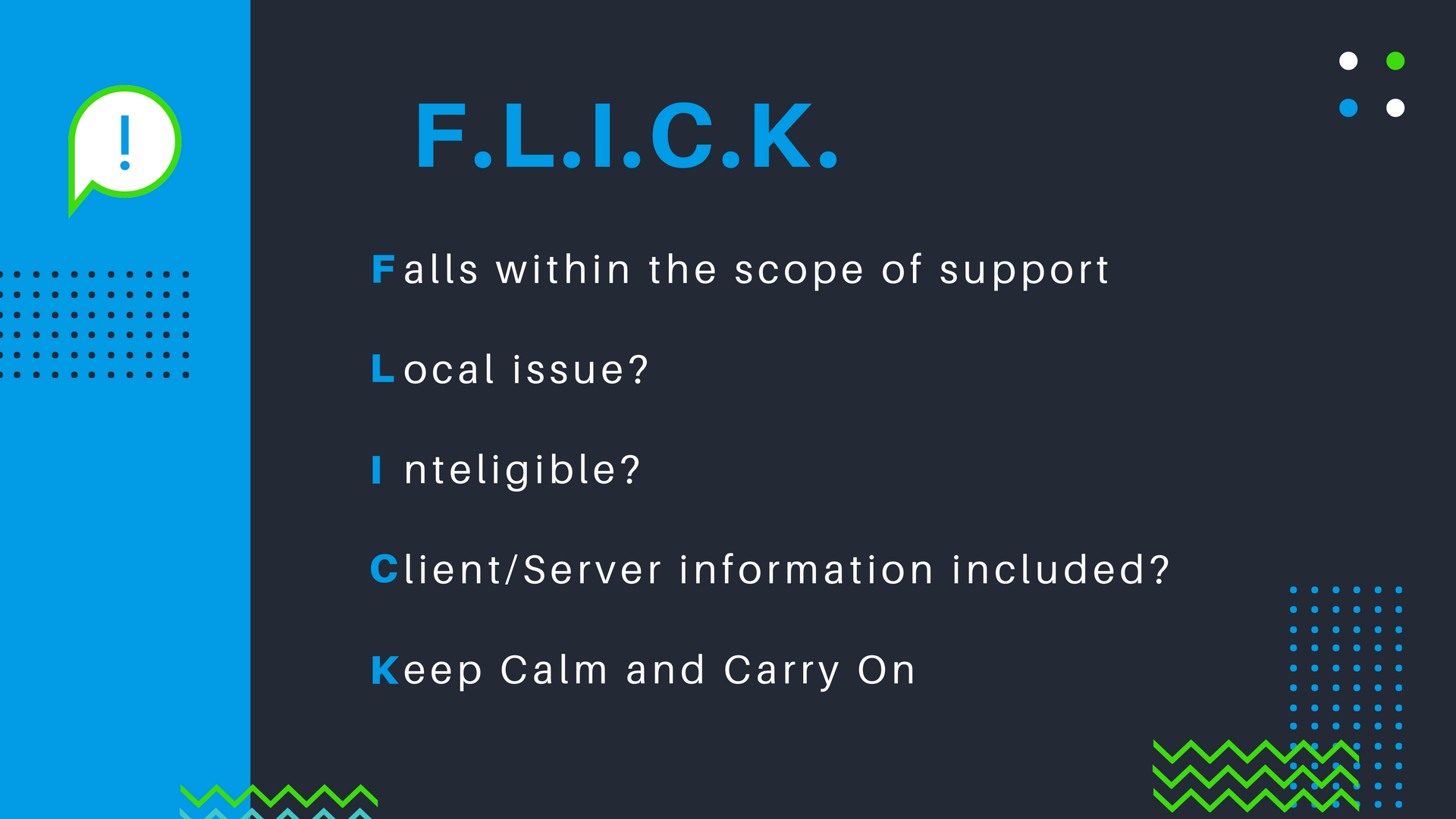 F.L.I.C.K. before you Click (Submit)