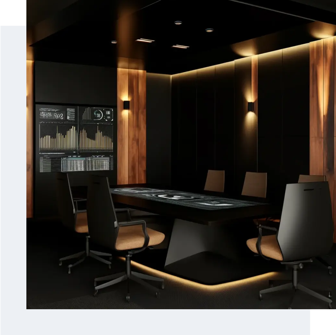 Cutting-edge conference table - contact our team for slow website solutions.