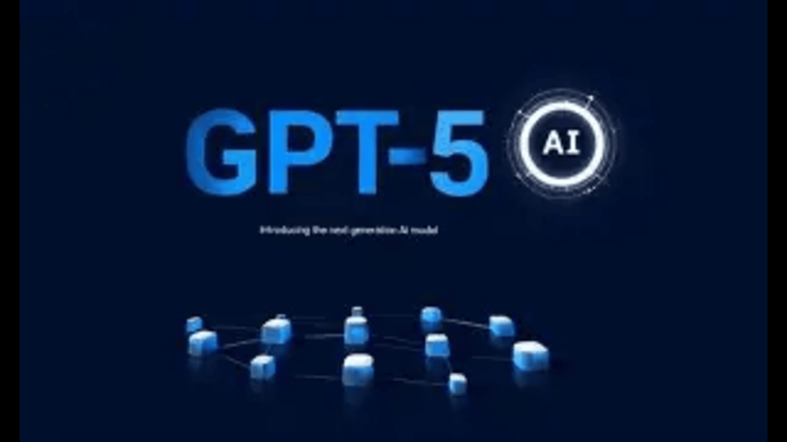 A simple logo with bold, blue text on a transparent background, representing the GPT-5 AI model.